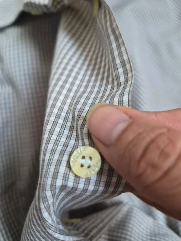 Lacoste Camisa Vintage Quadrados Bege Tamanho 44 XL – photo 14